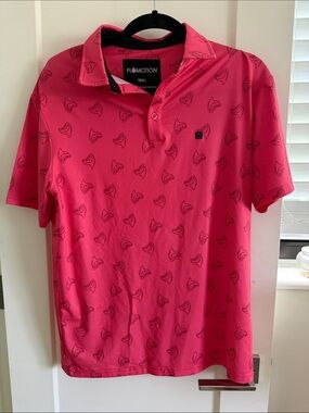 Flomotion pink shark tooth polo